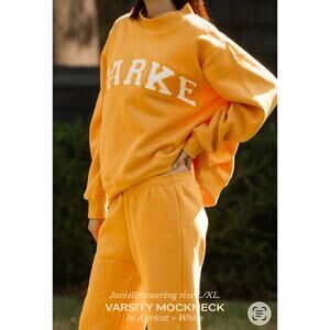 NWTs Parke Varsity Mock Color Gold/White. Sold Out. Size L/XL